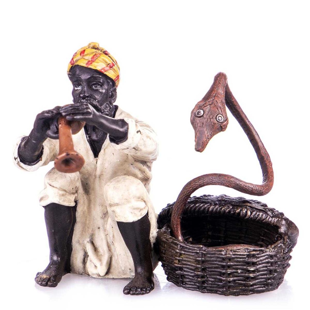 [LA-62606] Bronze Skulptur Figur Bronzeskulptur Bronzefigur Arabischer Schlangenbeschwörer Wiener Art-Stil