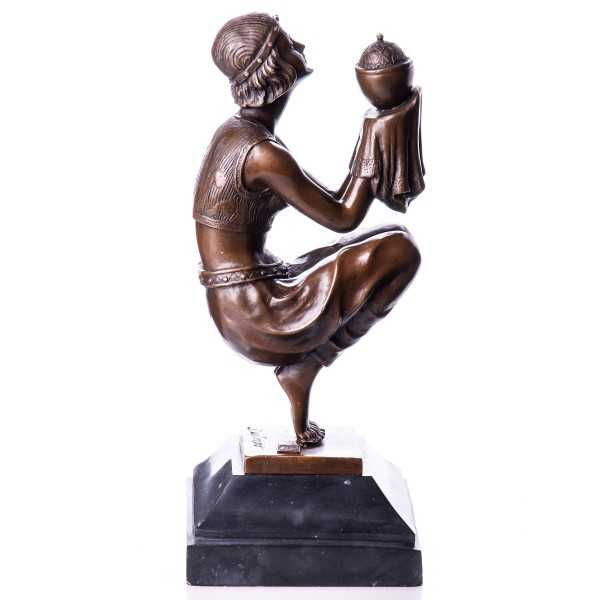 [LA-62624] Bronze Skulptur Figur Bronzeskulptur Bronzefigur Oblivion nach Duvernet Art-Deco-Stil