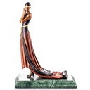 Bronze Skulptur Figur Bronzeskulptur Bronzefigur Frau mit Kleid Art-Deco-Stil