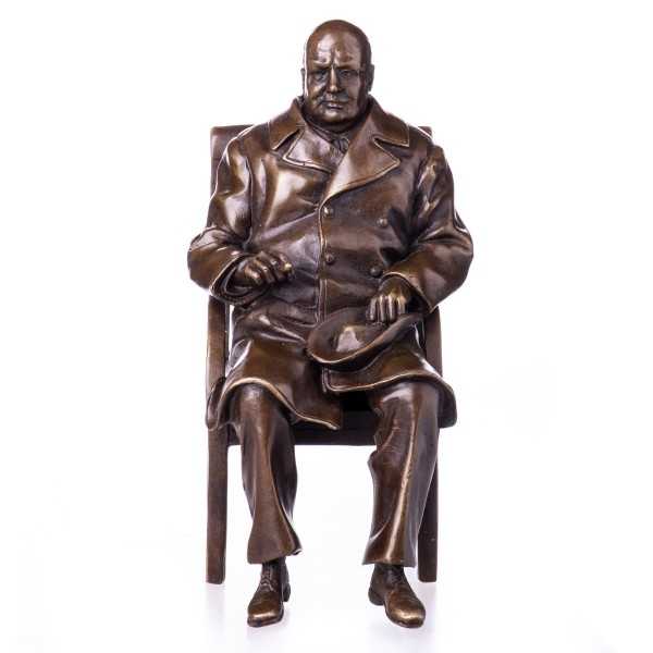 [LA-62632] Bronze Bronzeskulptur Bronzefigur Skulptur Figur Winston Churchill Braun