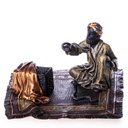 Bronze Bronzeskulptur Bronzefigur Skulptur Figur Araber mit Schlangen Farbig