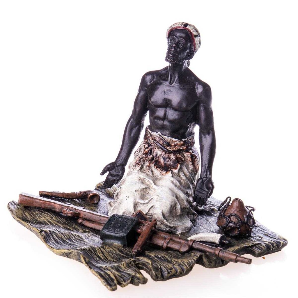 [LA-62644] Bronze Skulptur Figur Bronzeskulptur Bronzefigur Araber mit Gewehr Wiener Art-Stil