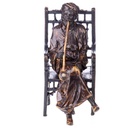 Bronze Bronzeskulptur Bronzefigur Skulptur Figur Araber Auf Stuhl mit Pfeiffe Farbig Wiener Art-Stil