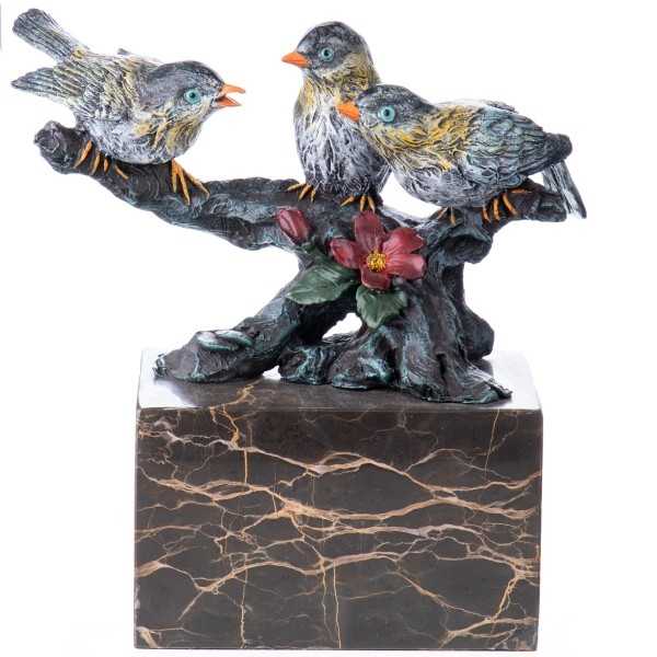 [LA-62661] Bronze Skulptur Figur Bronzeskulptur Bronzefigur Vogel auf Ast