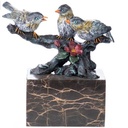 Bronze Skulptur Figur Bronzeskulptur Bronzefigur Vogel auf Ast