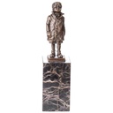 Bronze Skulptur Figur Bronzeskulptur Bronzefigur Junge mit Mantel