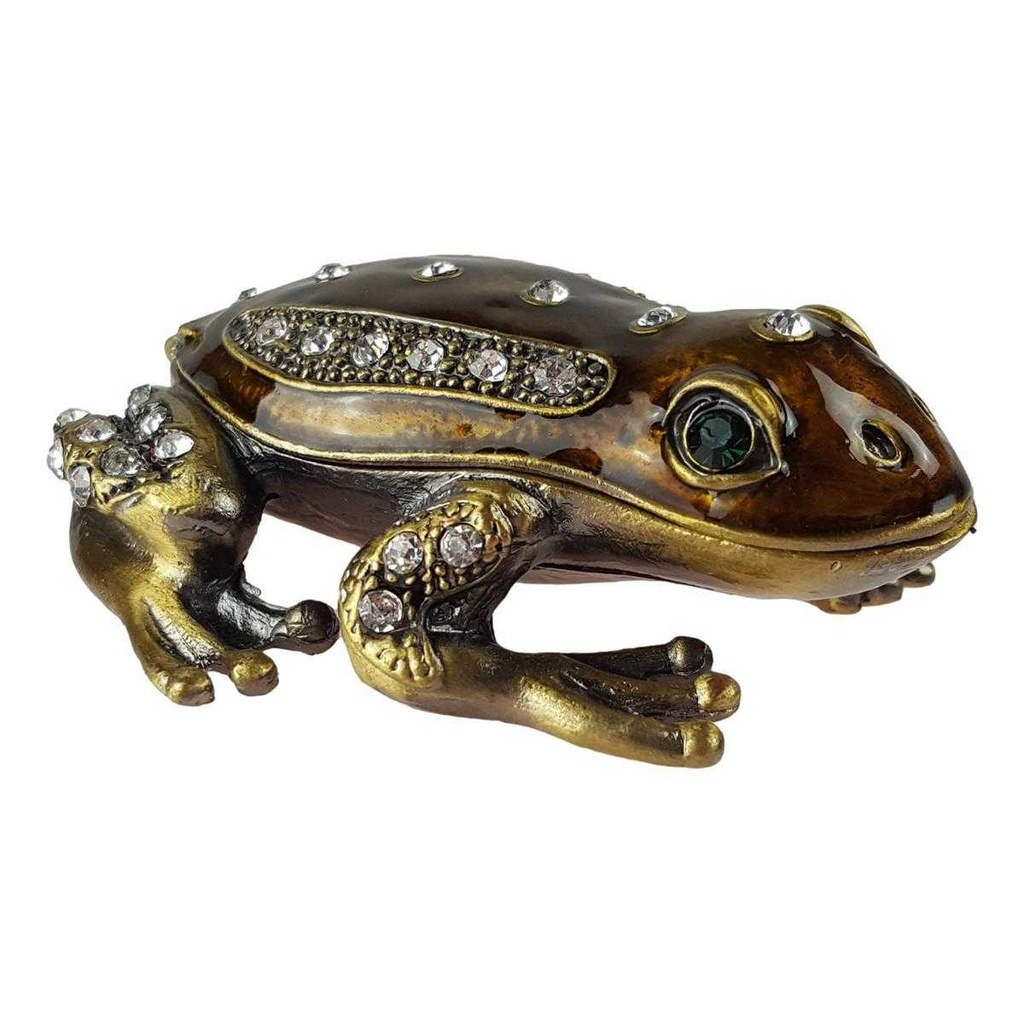 [LA-62680] Pillendose Pillendöschen Dose Döschen Schatulle Hartzinn Zinn emailliert Frosch