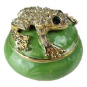 Pillendose Pillendöschen Dose Döschen Schatulle Hartzinn Zinn emailliert Frosch #62684