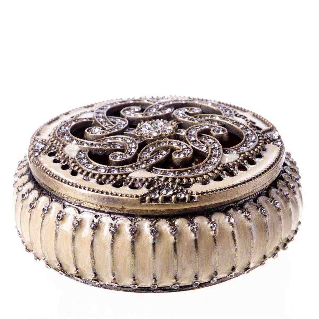 [LA-62692] Pillendose Pillendöschen Dose Döschen Schatulle Hartzinn Zinn emailliert #62692