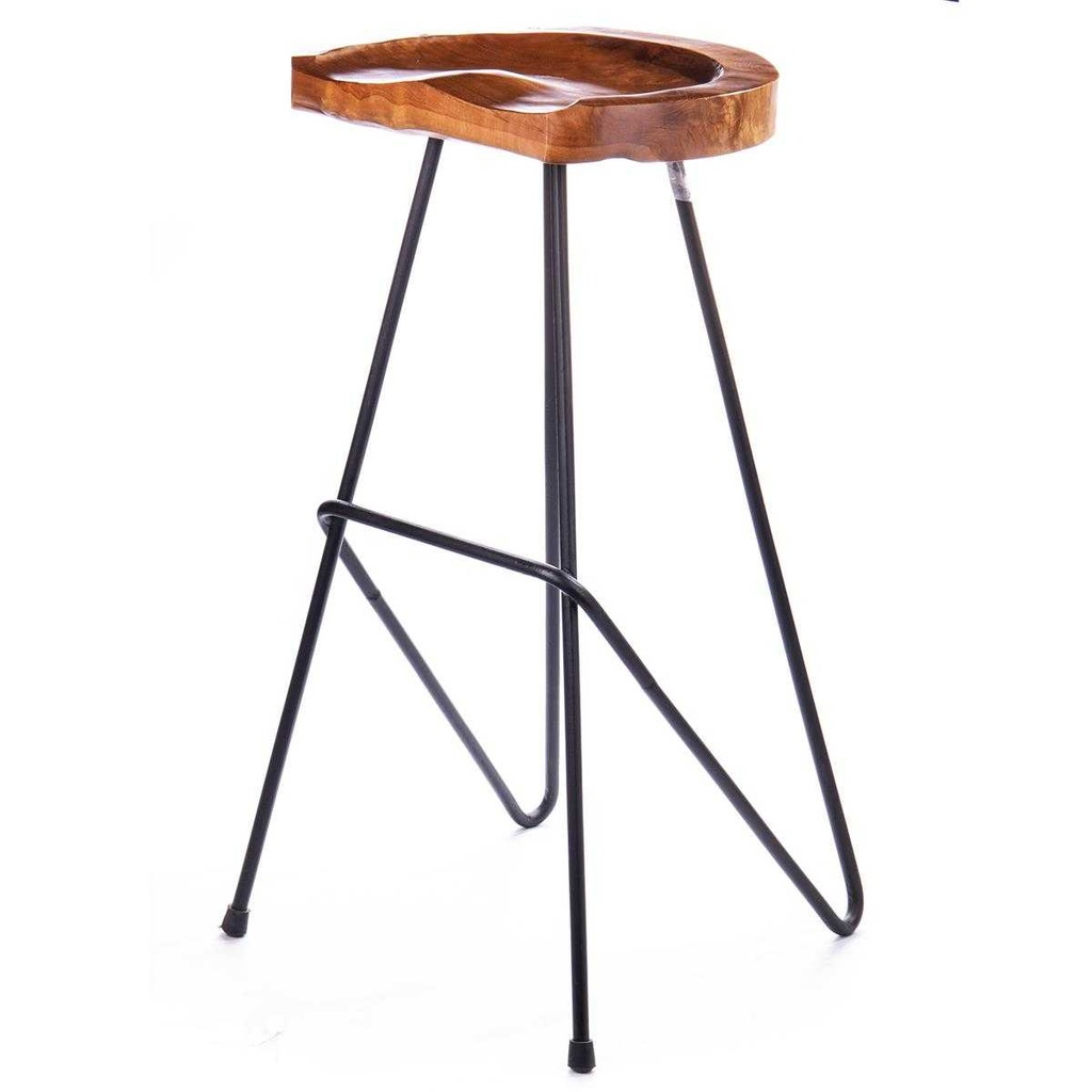 [LA-62768] Holzhocker Hocker Teak Sitzhocker Holzstuhl Beistelltisch