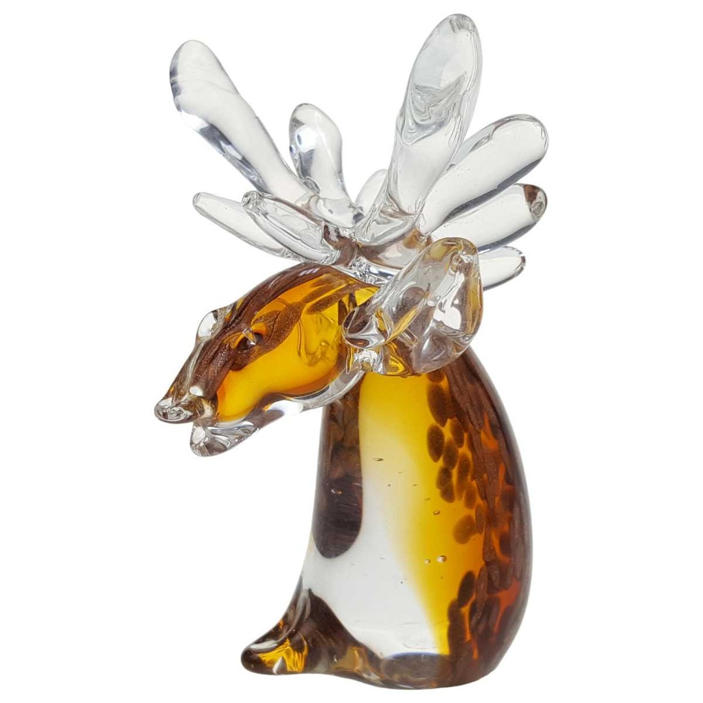 [LA-62820] Büste Skulptur Figur Hirsch Glas Murano-Stil