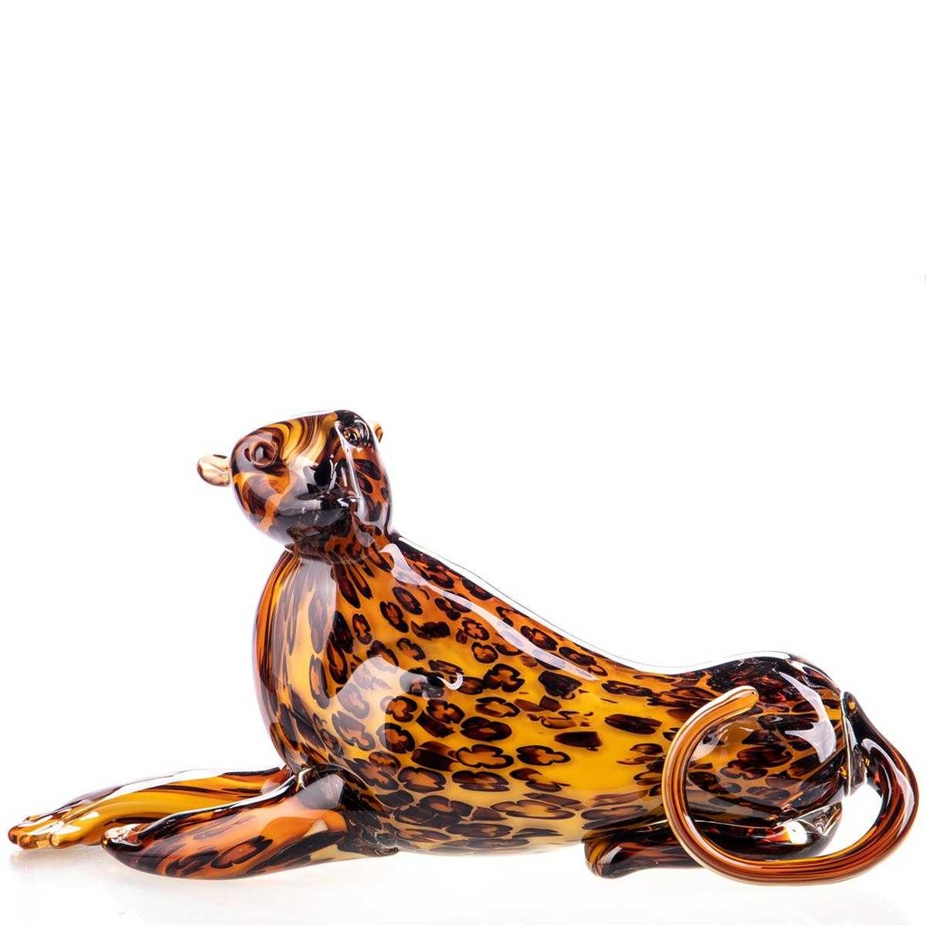 [LA-62843] Skulptur Figur Glas Leopard Murano-Stil