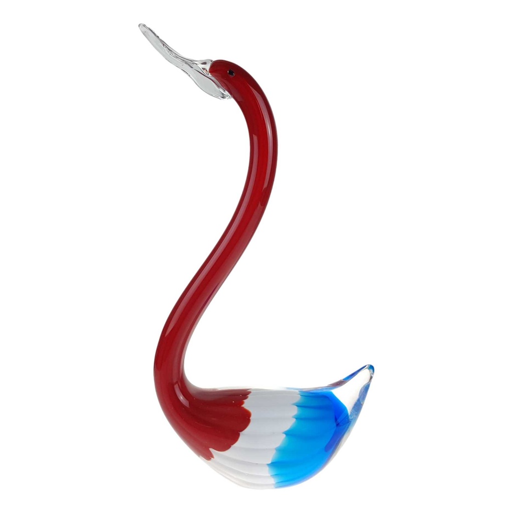 [LA-62910] Skulptur Figur Schwan Glas Murano-Stil #62910