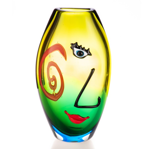 [LA-62912] Vase Glas Gesicht Murano-Stil