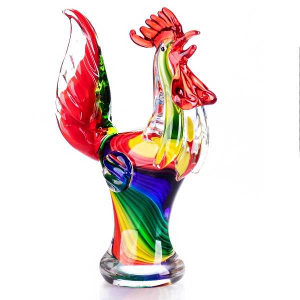 [LA-62938] Skulptur Glas Hahn Murano-Stil #62938