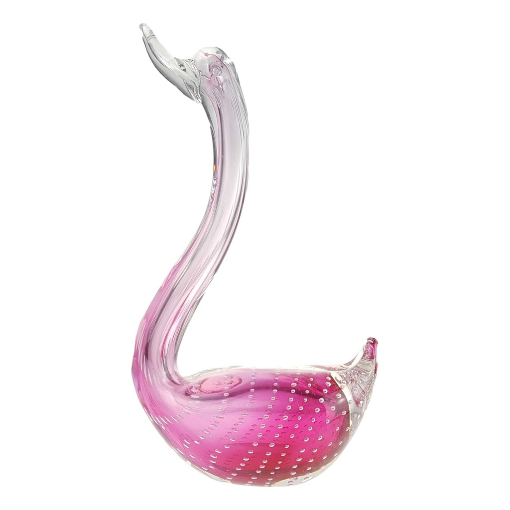 [LA-62960] Skulptur Figur Schwan Glas Murano-Stil #62960