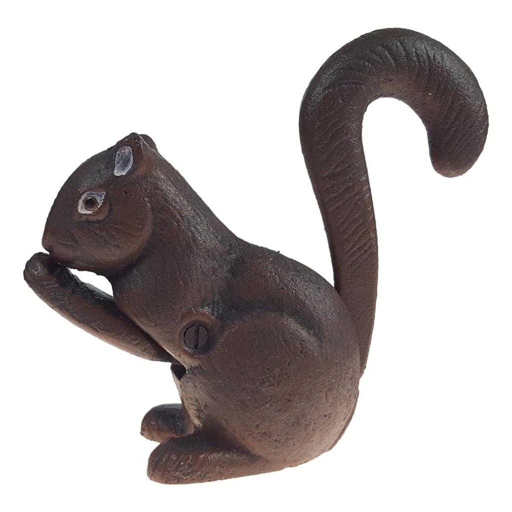 [LA-63084] Nussknacker Figur Skulptur Gusseisen Eichhörnchen