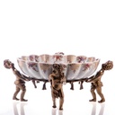 Porzellan/Messing Schale mit Engeln 17x41x36cm #63146