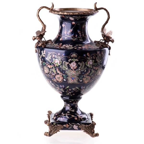 [LA-63192] Porzellan/Messing Vase mit Libellen #63192