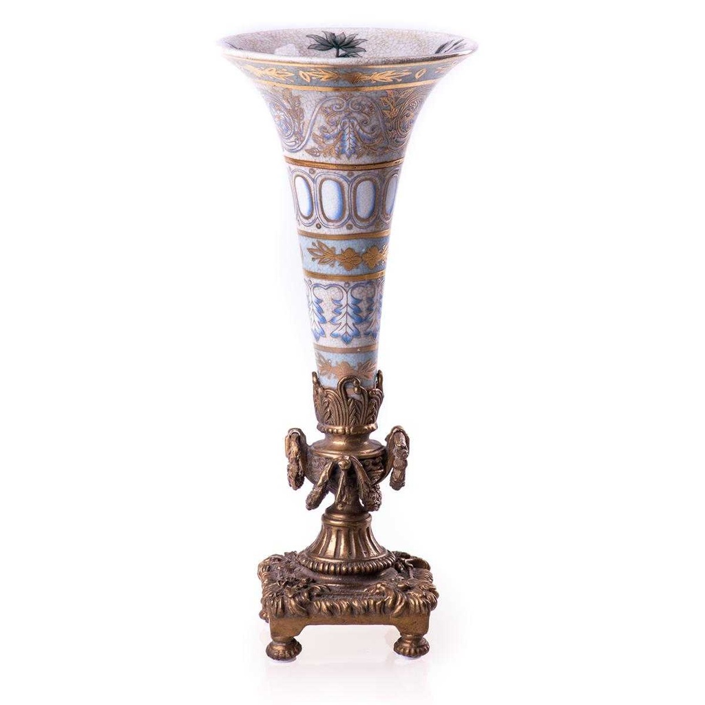 [LA-63252] Kerzenleuchter Kerzenständer Kerzenhalter Vase Porzellan/Messing #63252