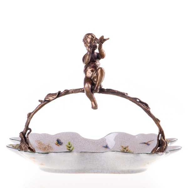 [LA-63327] Schale Porzellan/Messing Engel #63327