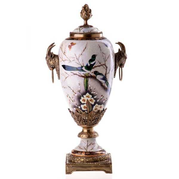 [LA-63339] Kerzenleuchter Kerzenständer Kerzenhalter Deckelvase Vase mit Deckel Porzellan/Messing
