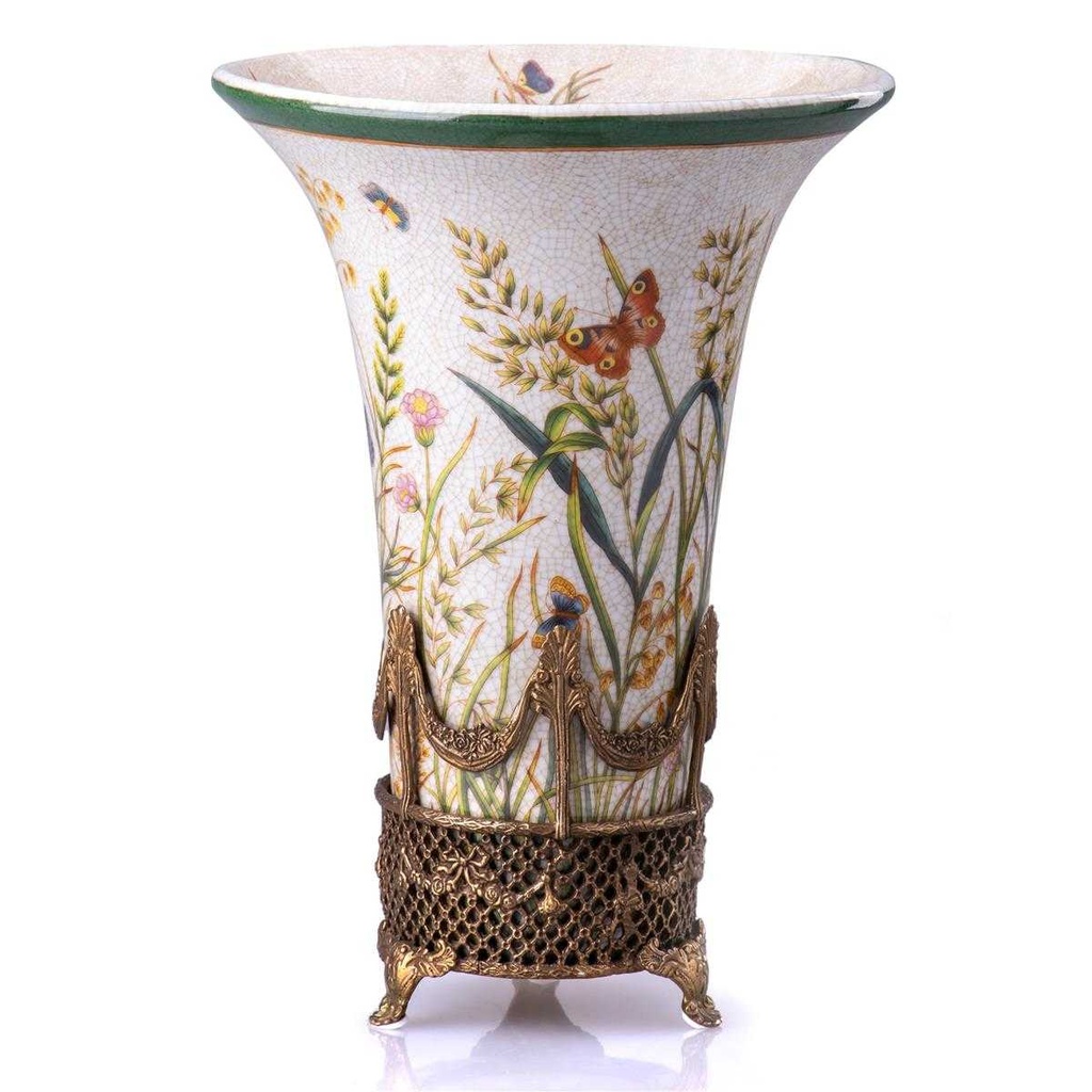 [LA-63389] Vase Porzellan/Messing #63389
