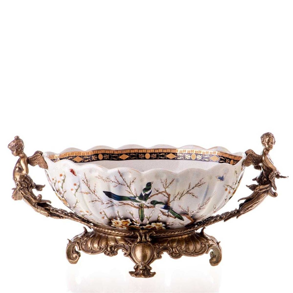 [LA-63412] Schale Porzellan/Messing Engel #63412