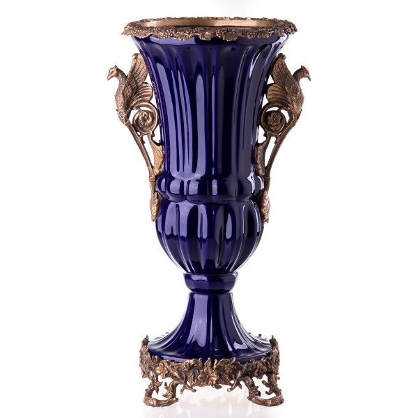 [LA-63435] Porzellan/Messing Vase #63435