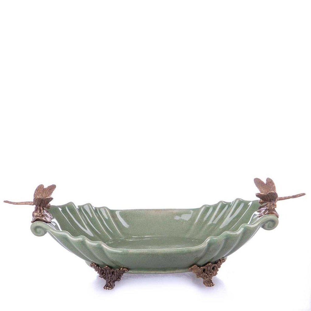 [LA-63481] Schale Porzellan/Messing Libellen #63481