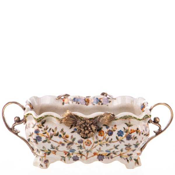 [LA-63505] Schale Porzellan/Messing Rosen