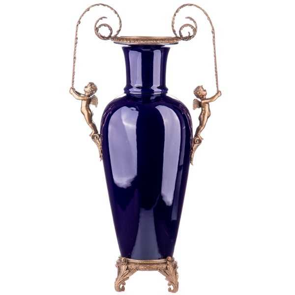 [LA-63507] Vase Porzellan/Messing Engel #63507