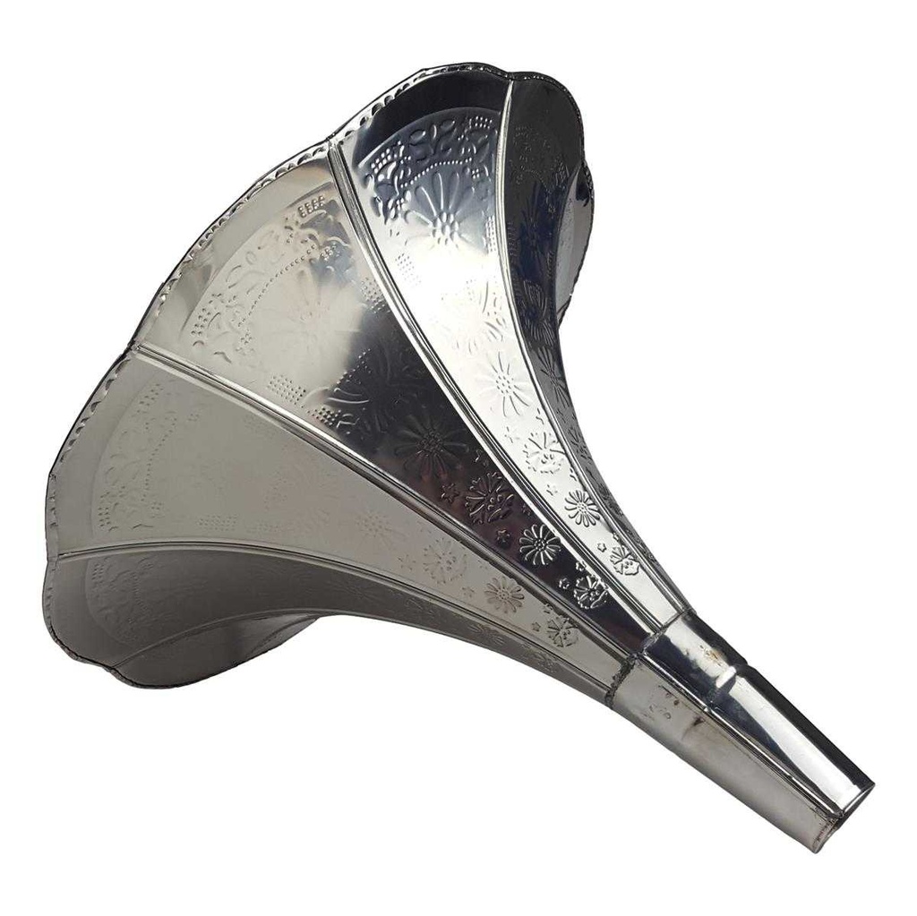 [LA-63512] Trichter für Grammofon Messing vernickelt Ornament Gravur