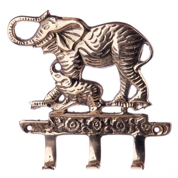 [LA-63516] Messing Wandhaken Elefanten #63516