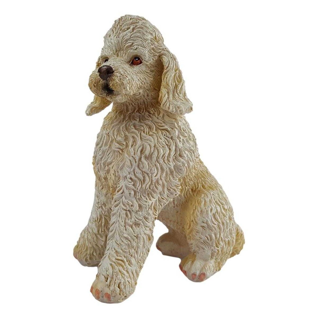[LA-63702] Kunststein Figur Skulptur Hund handbemalt #63702
