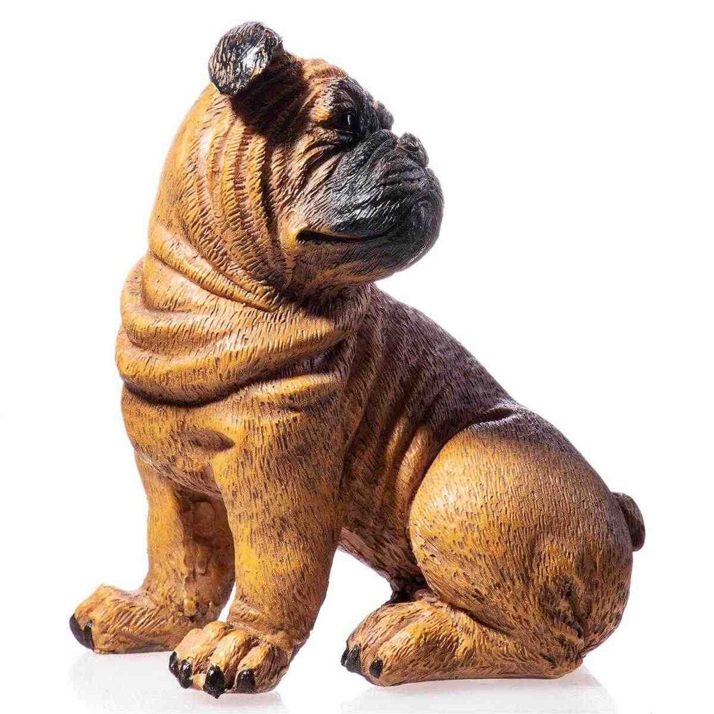 [LA-63703] Kunststein Figur Skulptur Hund handbemalt #63703