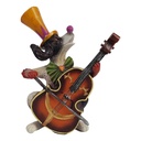 Skulptur Figur Hund in Clownskostüm mit Instrument Mehrfarbig