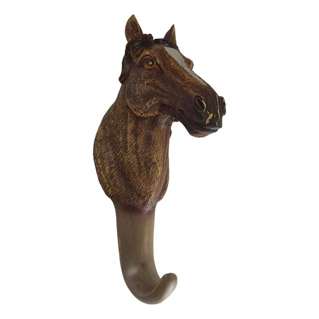 [LA-63716] Kunststein Figur Skulptur Wandhaken Pferd handbemalt #63716