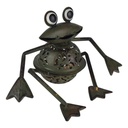 Figur Skulptur Windlicht Teelichthalter Frosch sitzend Garten
