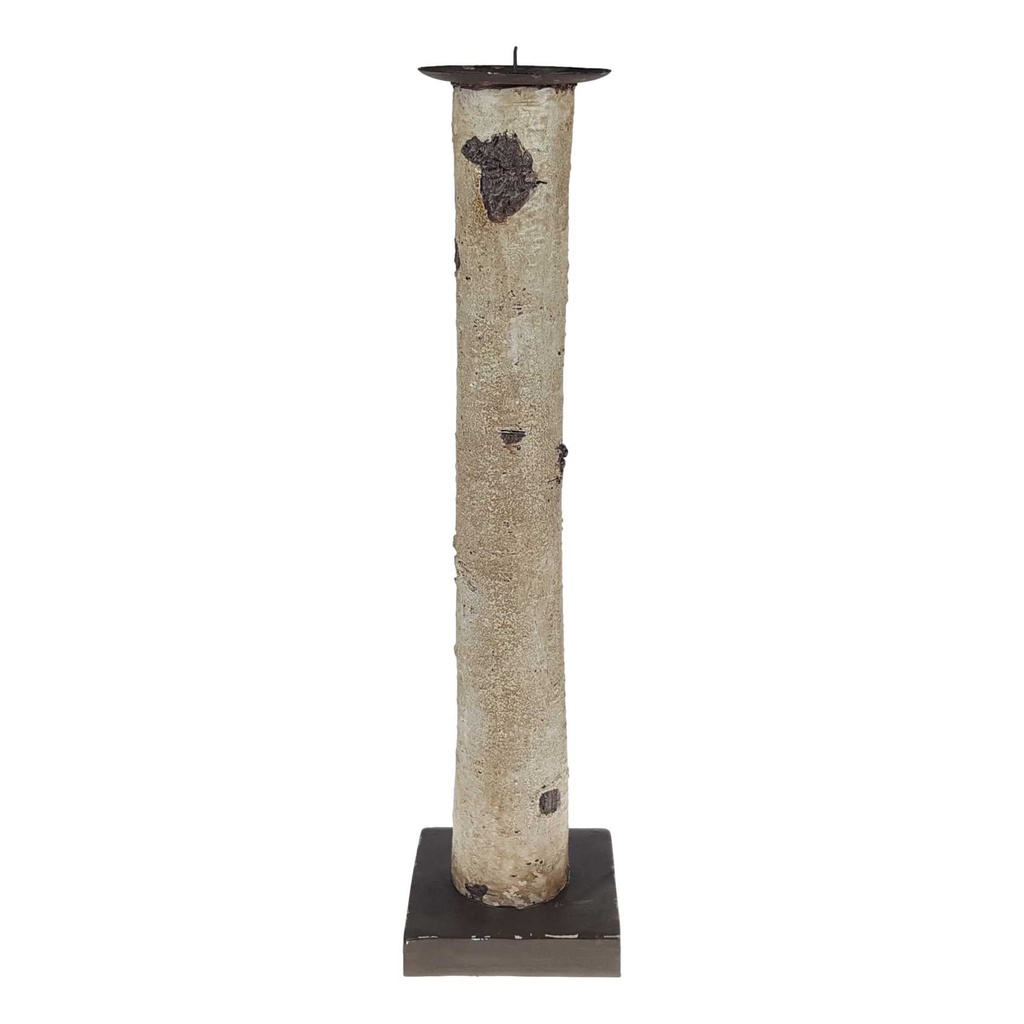 [LA-63799] Figur Skulptur Kerzenleuchter Kerzenständer Kerzenhalter Kunststein Borke #63799