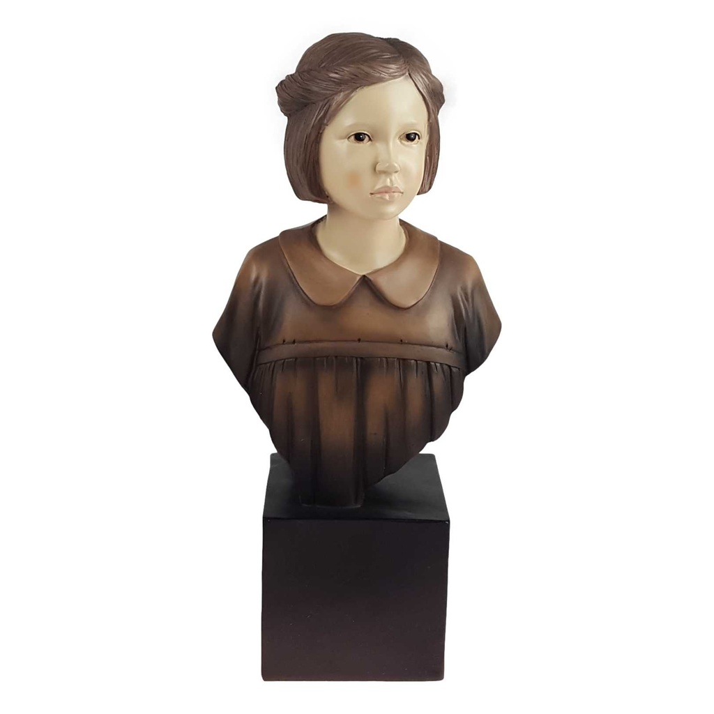 [LA-63800] Kunststein Figur Skulptur Mädchen Büste handbemalt #63800