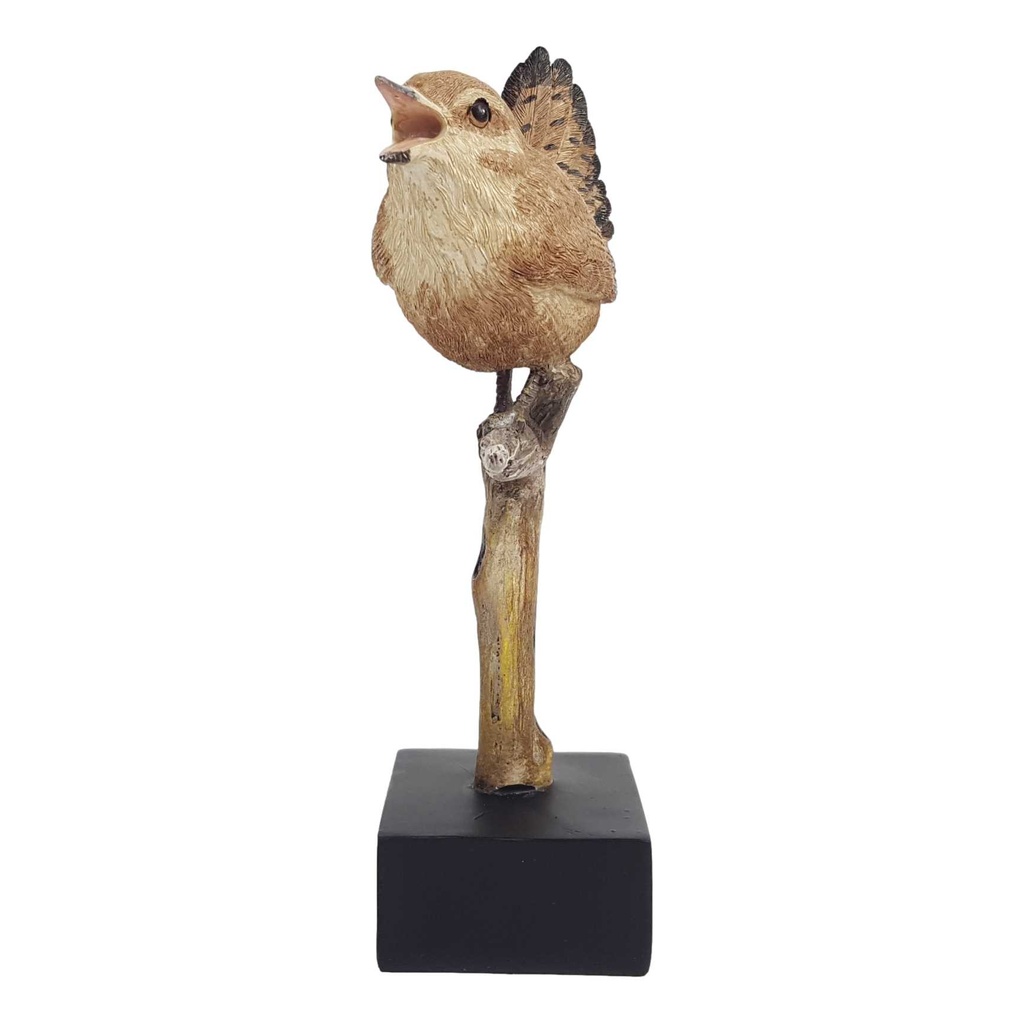[LA-63810] Kunststein Figur Skulptur Vogel handbemalt #63810