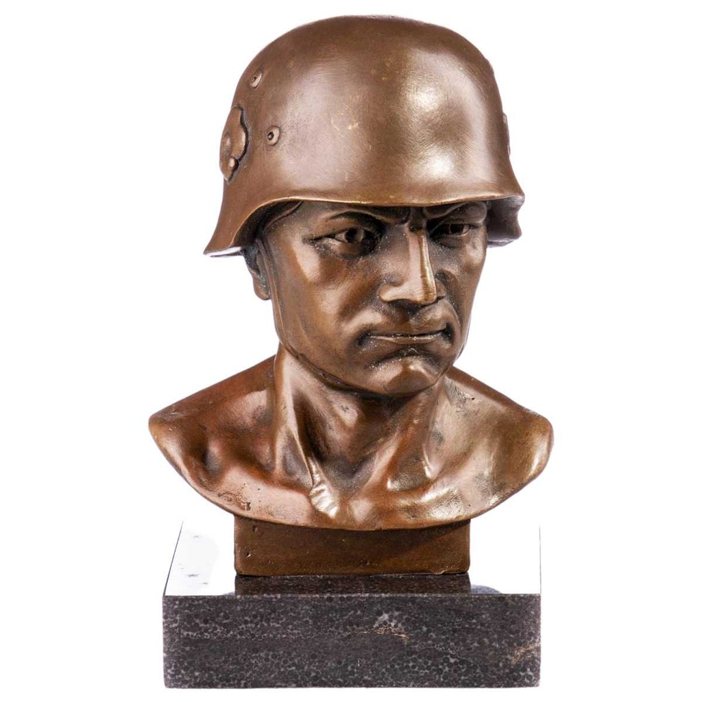 [LA-63951] Skulptur Figur Bronzeskulptur Bronzefigur Bronze Soldaten Büste