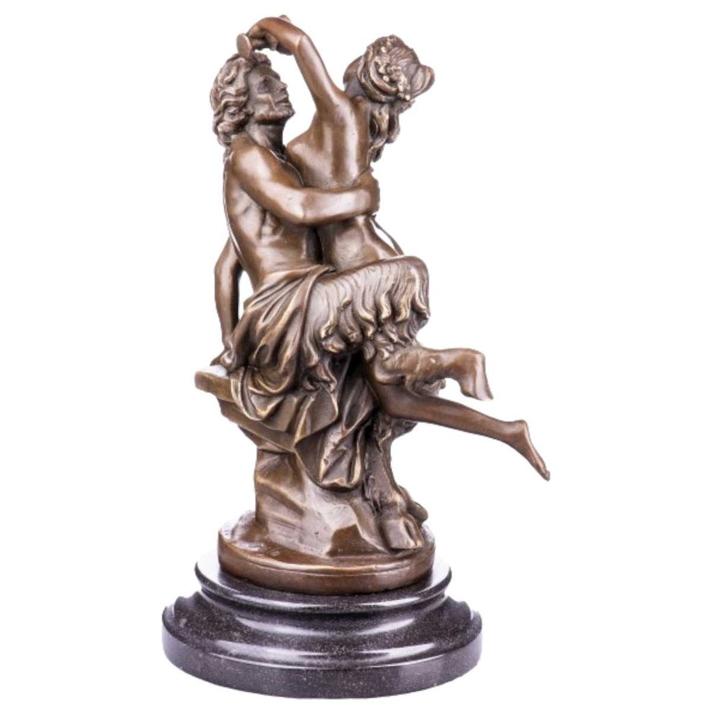 [LA-63954] Skulptur Figur Bronzeskulptur Bronzefigur Bronze Satyr und Nymphe