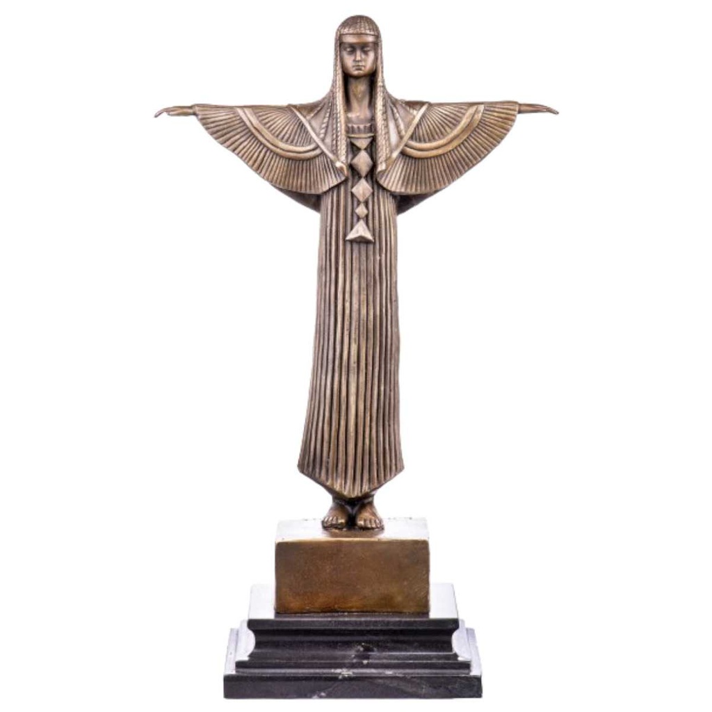 [LA-63965] Bronze Skulptur Figur Bronzeskulptur Bronzefigur Das Glaubensbekenntnis / The Creed nach D.H.Chiparus Art-Deco-Stil
