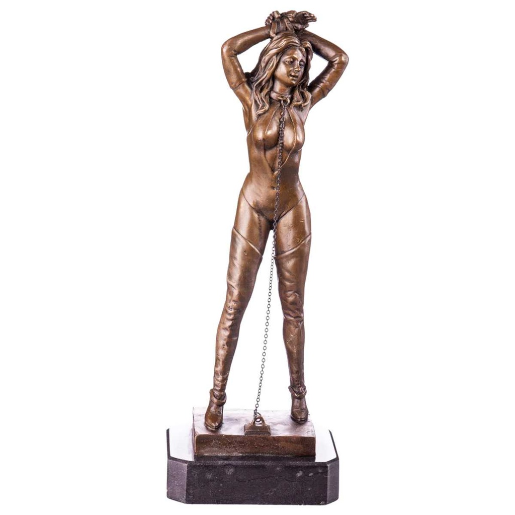 [LA-63975] Bronze Skulptur Figur Bronzeskulptur Bronzefigur Gefesselte Frau