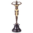 Bronze Skulptur Figur Bronzeskulptur Bronzefigur Golden Tänzerin nach D.H.Chiparus Art-Deco-Stil