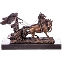 Bronze Skulptur Figur Bronzeskulptur Bronzefigur Engel auf Streitwagen