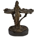 Bronze Skulptur Figur Bronzeskulptur Bronzefigur Frau mit Seerosen