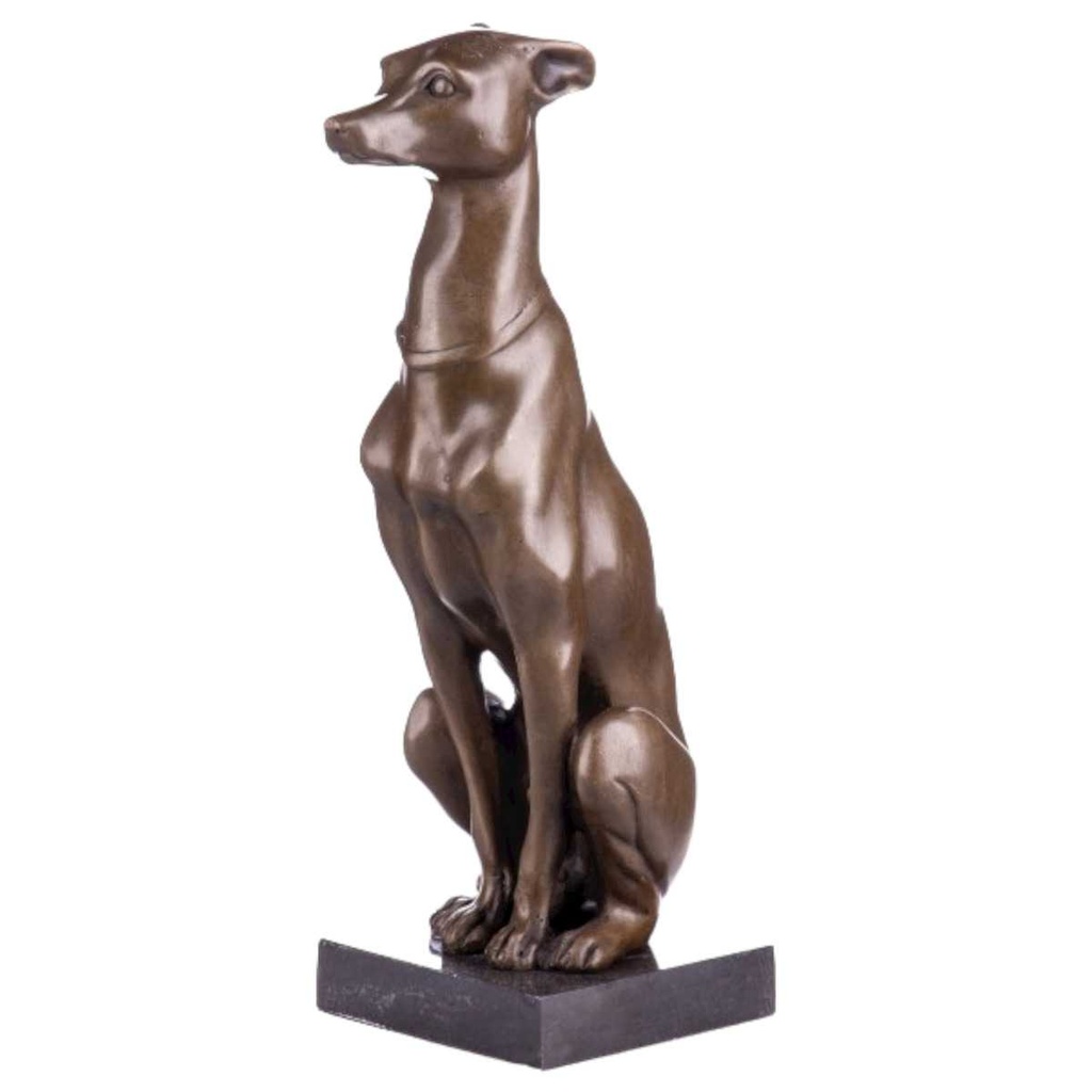 [LA-64026] Bronze Skulptur Figur Bronzeskulptur Bronzefigur Windhund